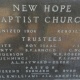 New Hope Baptist Church Cornerstone: Photograph courtesy of Dr. Larry D. Hooks, II, pastor of New Hope Baptist Church, 2016.